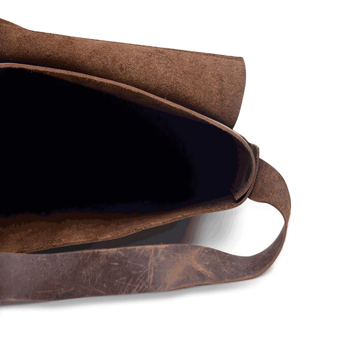 Vintage Vibe Rustic Leather Bag with Belt Lock