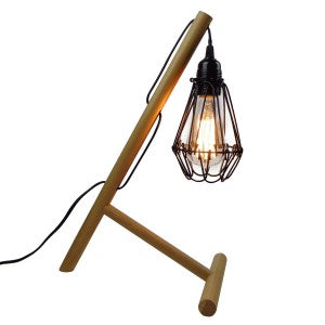 Vintage Wooden Industrial Table Lamp