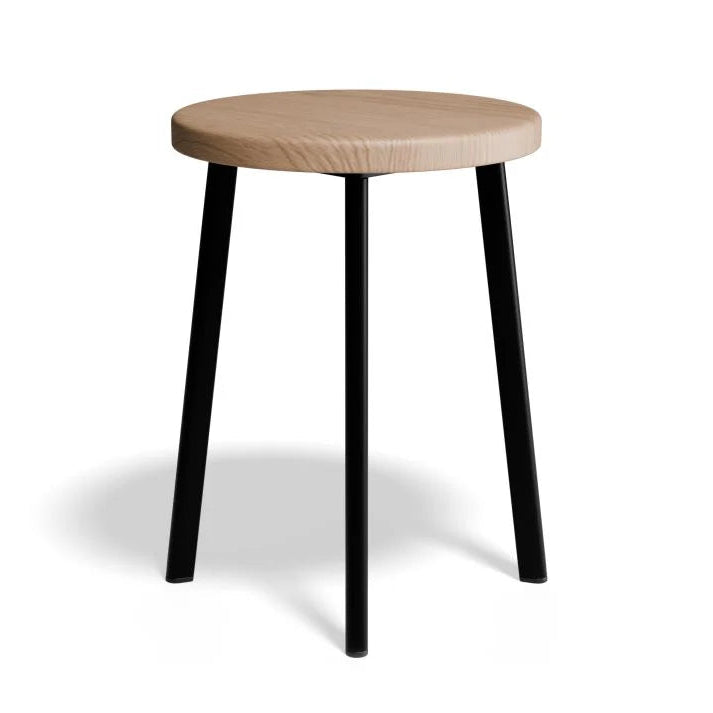 Vintage Wooden Seat Low Stool - Natural - 46cms