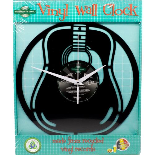 Vinyl Acoustic Guitar Designer Wall Clock - 30cms