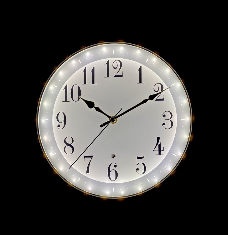 Voice-activated LED Light Wall Clock 30cms (Available in 2 colors)