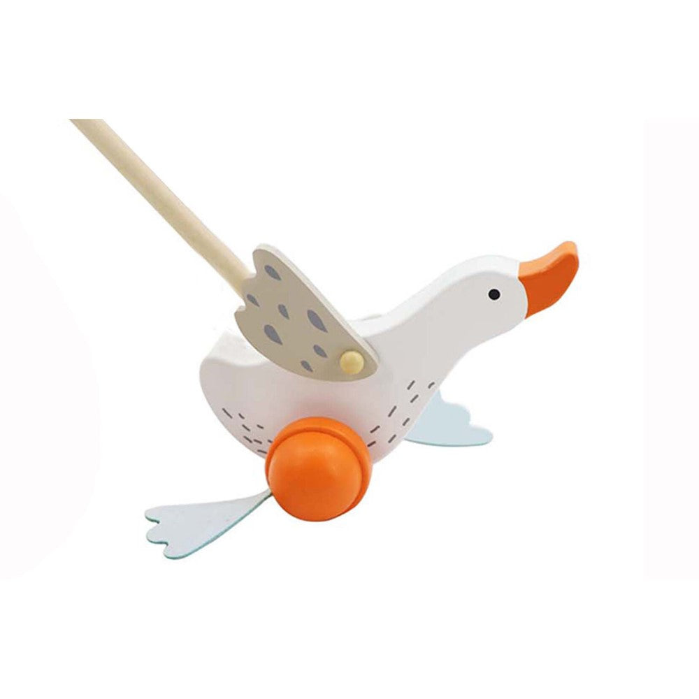 Waddle & Roll - Wooden Goose Push-Along Toy