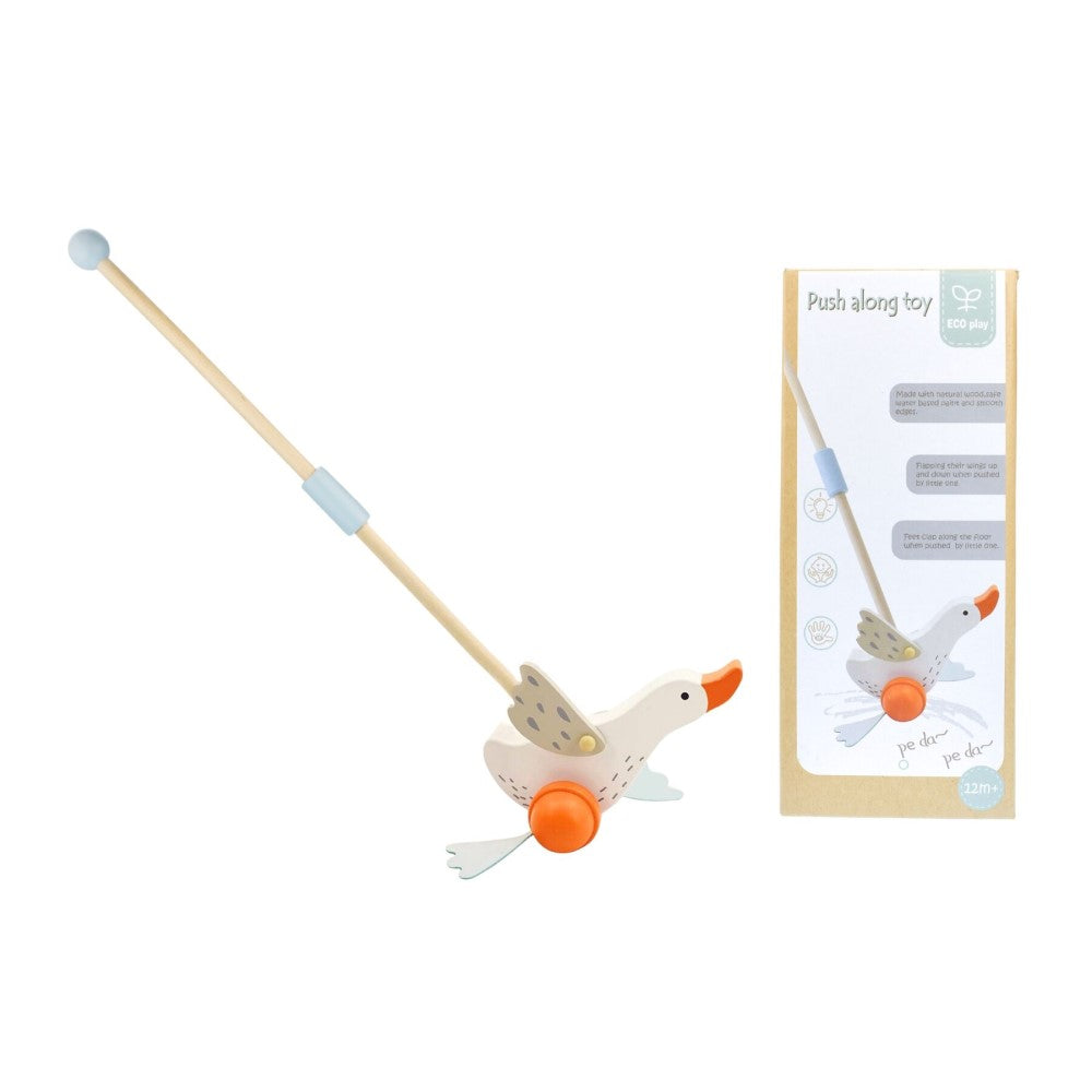 Waddle & Roll - Wooden Goose Push-Along Toy