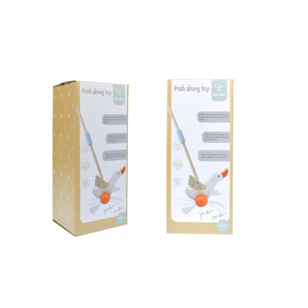 Waddle & Roll - Wooden Goose Push-Along Toy