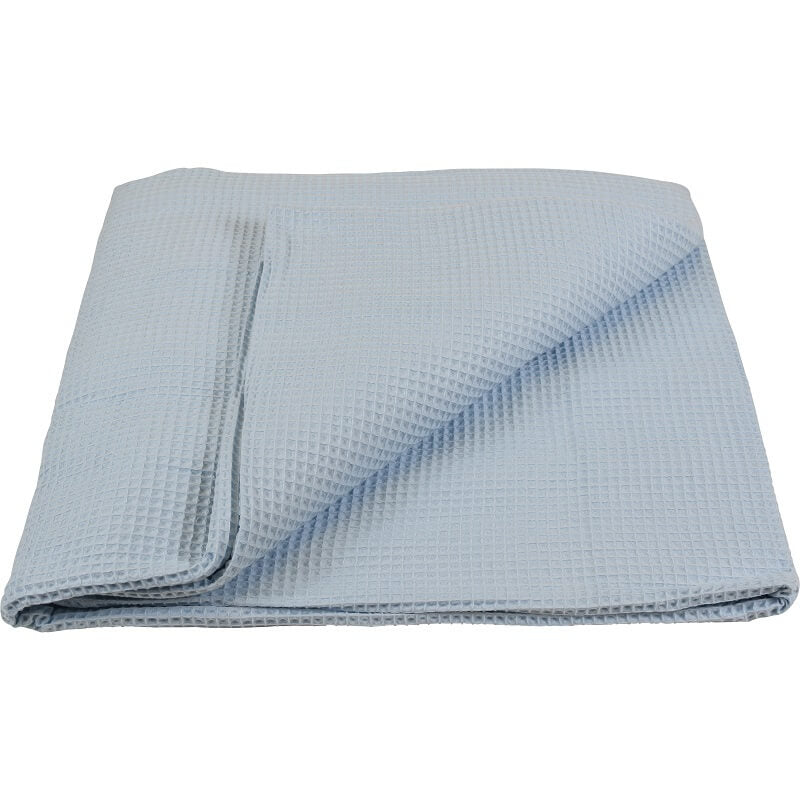 Waffle Pure Cotton 220x260cm Blanket - Baby Blue