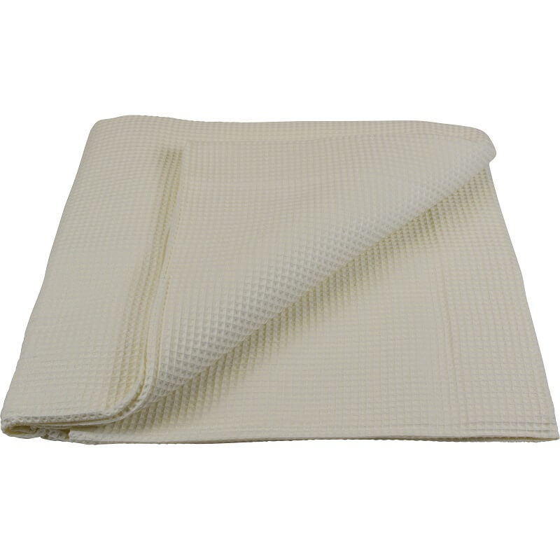 Waffle Pure Cotton 220x260cm Blanket - Cream