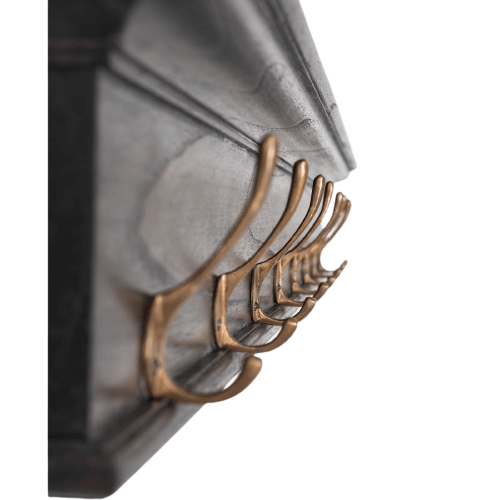 Wall-Mounted 8 Hooks Coat Rack Black