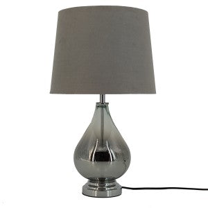 Warm Glow Classic Glass Table Lamp Grey Shade