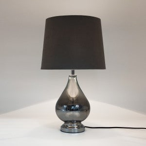 Warm Glow Classic Glass Table Lamp Grey Shade