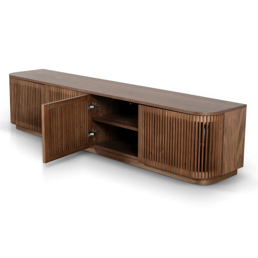 Warm Walnut Wood TV Entertainment Unit - 200cms