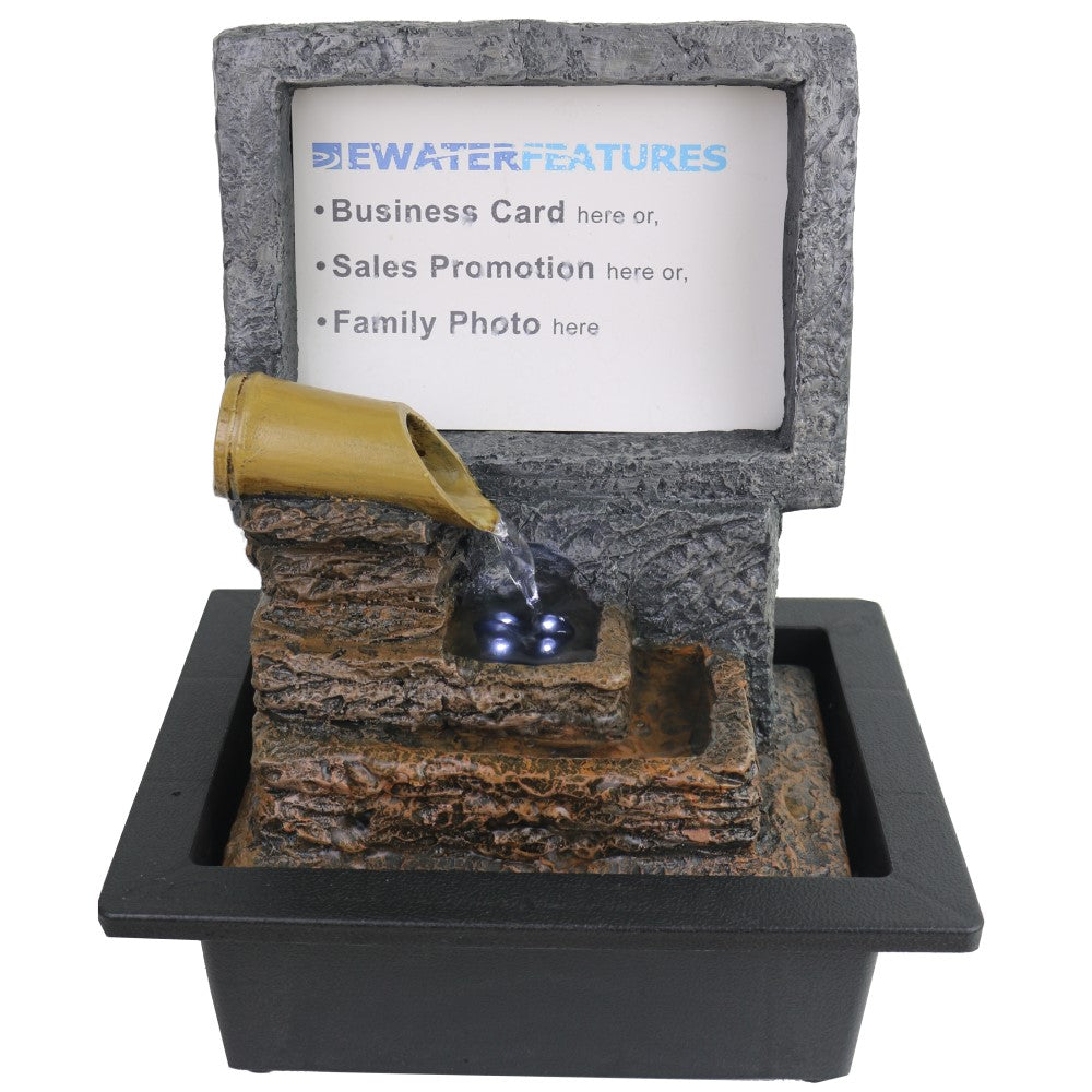 Water Frame Polyresin Fountain Tabletop Decor