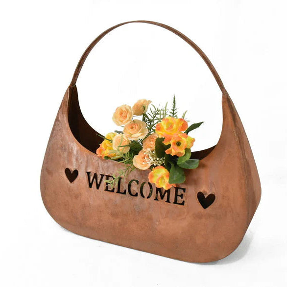 Welcome Bag Planter/ Decorative Storage