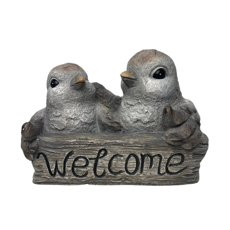 Welcome 2 Birds Planter Garden Decor