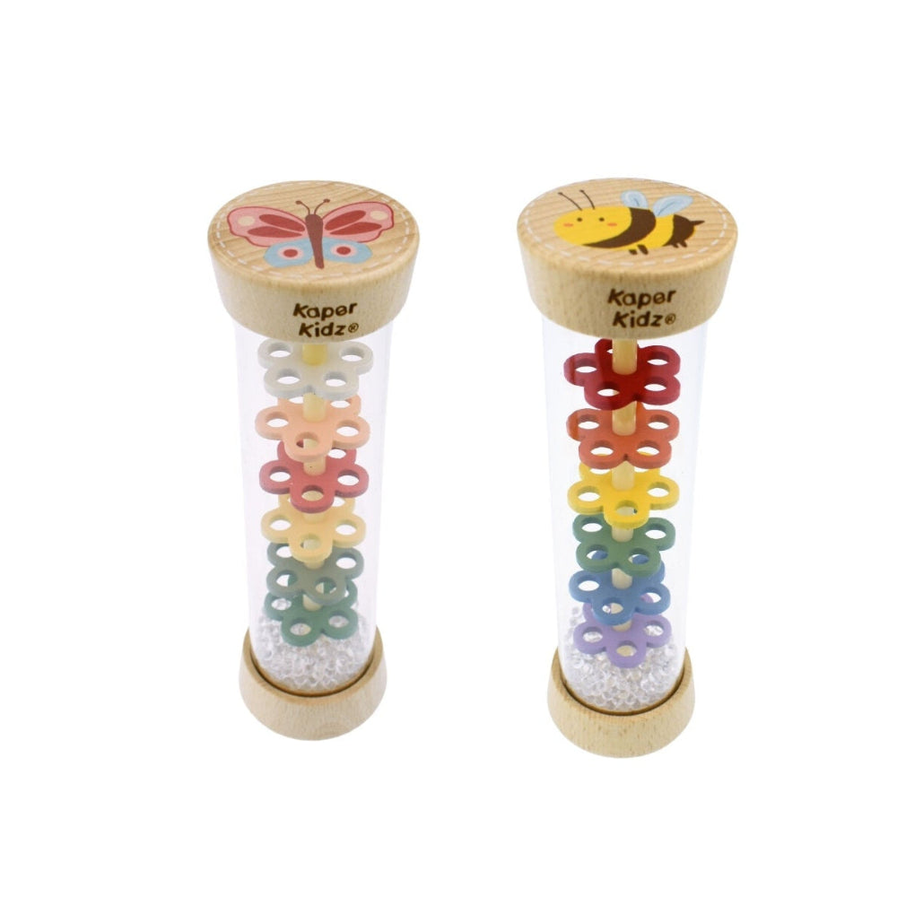 Whimsical Wings - Wooden Rainmaker Rattle - Set of 2