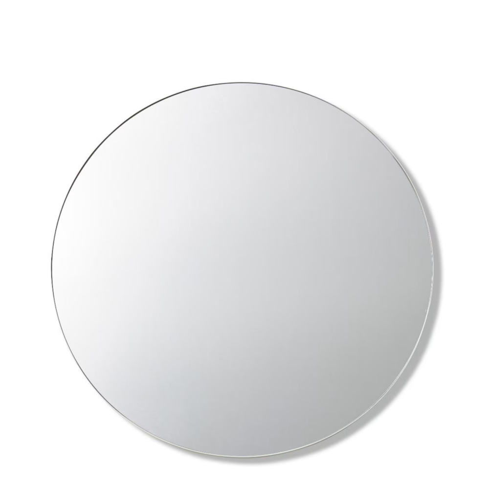 White Contemporary Style Accent Round Wall Mirror 80cms