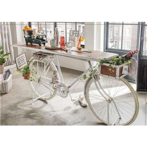 White Vintage Bicycle Bar