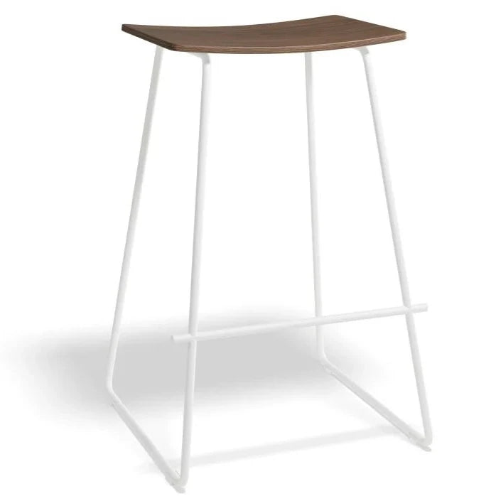 White Wood and Steel Symphony Bar Stool (Available in 3 Colors)