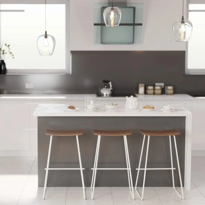 White Wood and Steel Symphony Bar Stool (Available in 3 Colors)