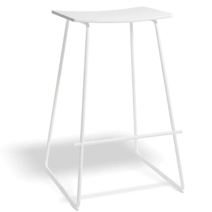 White Wood and Steel Symphony Bar Stool (Available in 3 Colors)