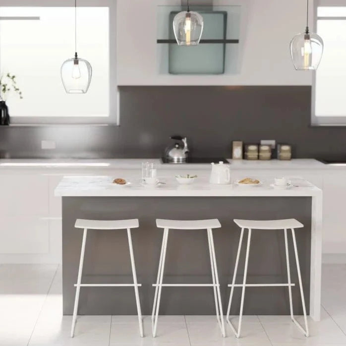 White Wood and Steel Symphony Bar Stool (Available in 3 Colors)