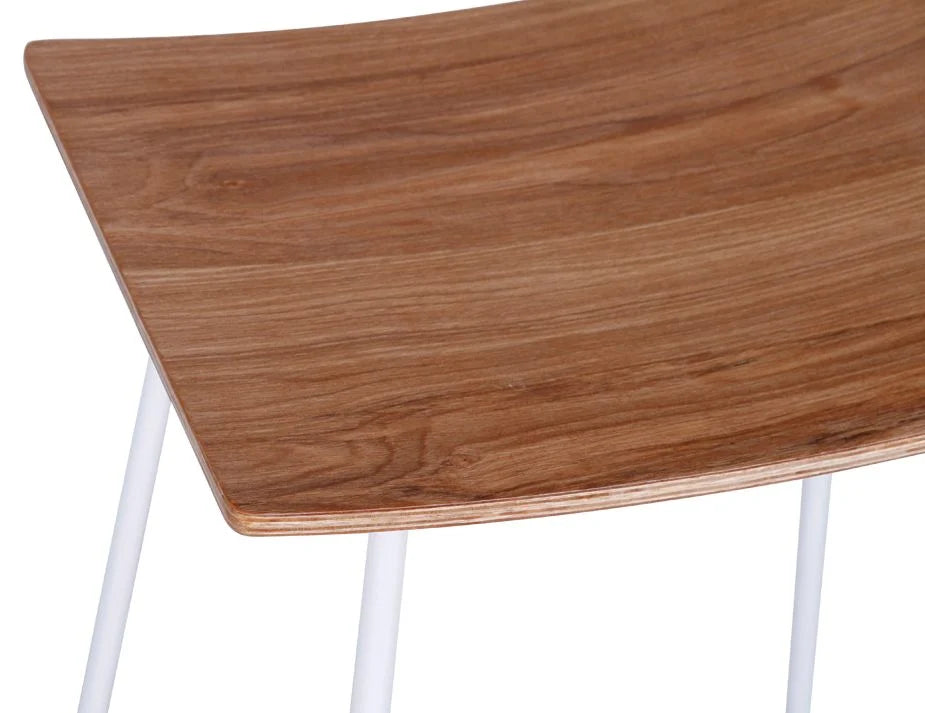White Wood and Steel Symphony Bar Stool (Available in 3 Colors)