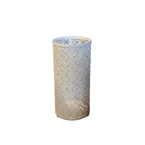 White Floral Cylindrical Umbrella Holder