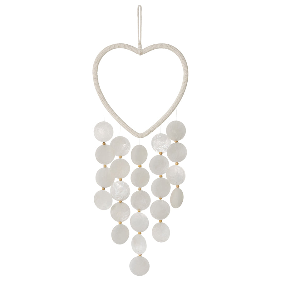 Willow & Silk Hanging Heart with Capiz Shells Mobile
