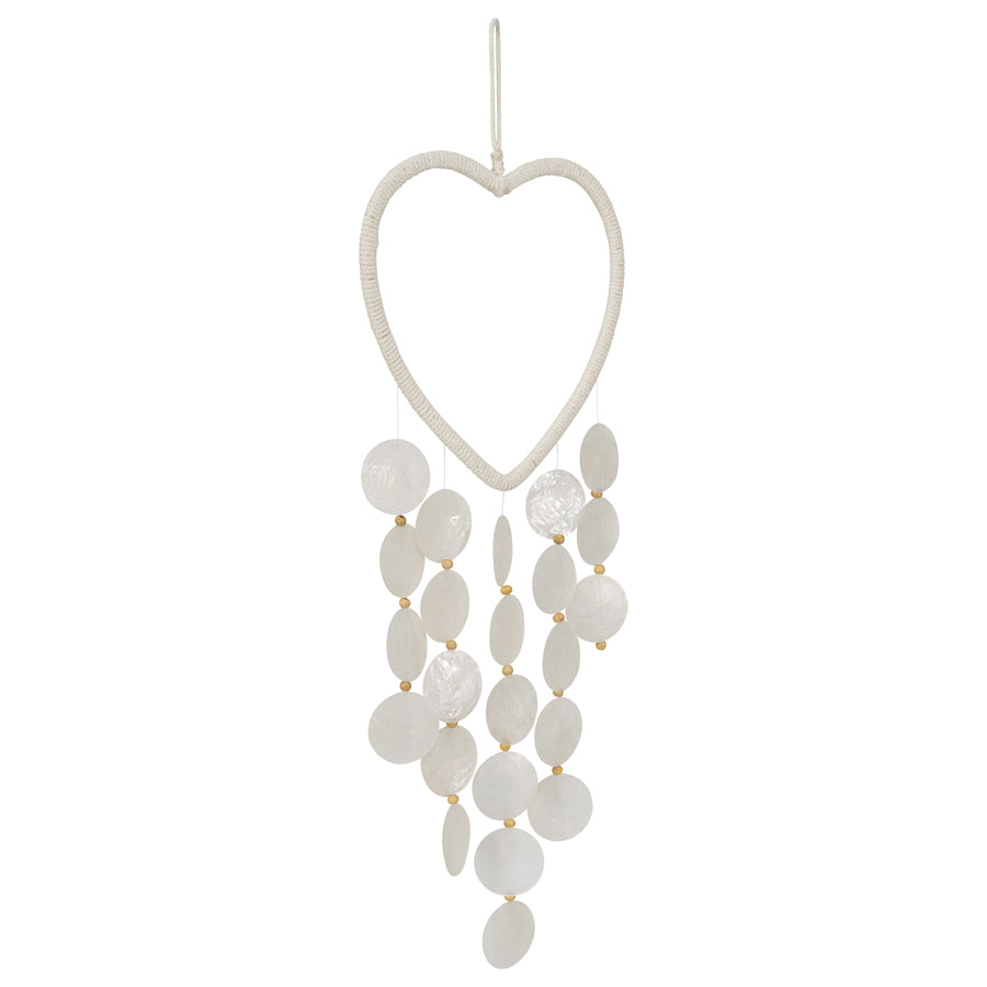 Willow & Silk Hanging Heart with Capiz Shells Mobile