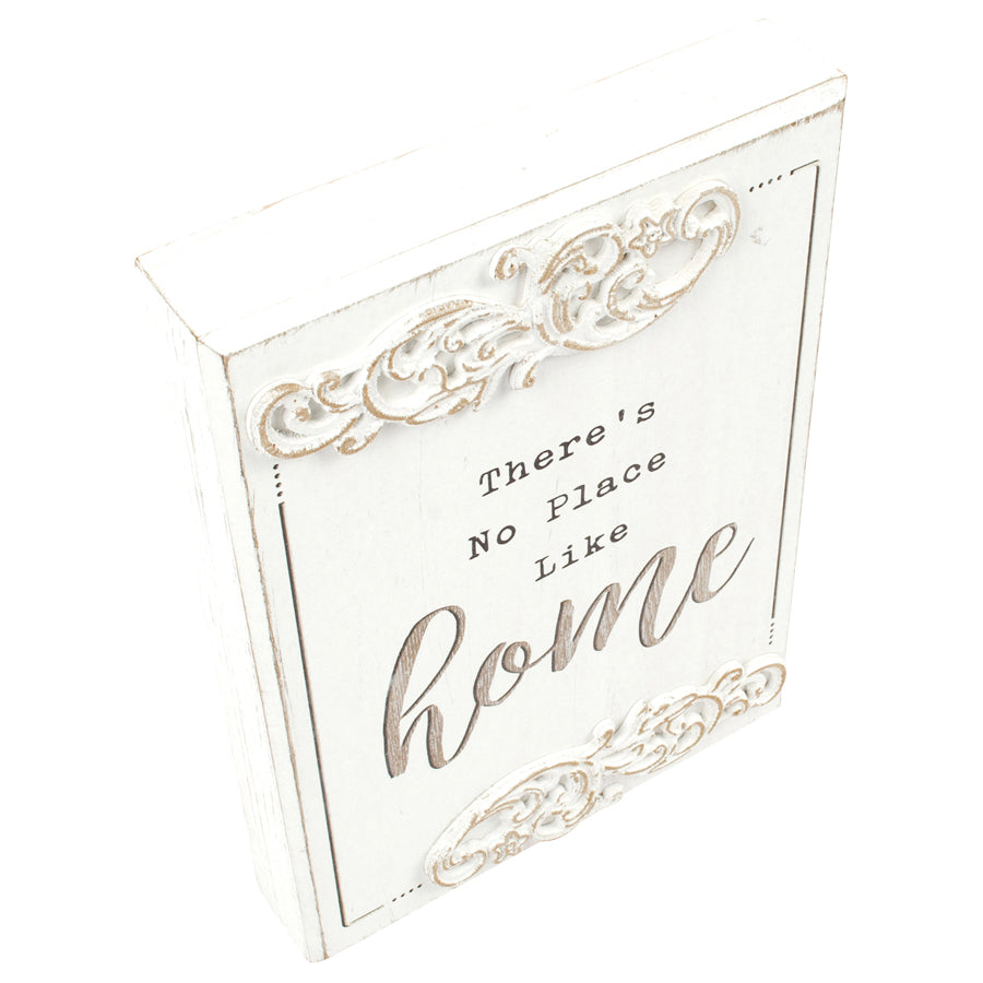 Wood-Carved 'No Place Like Home' Wall Decor 28cms