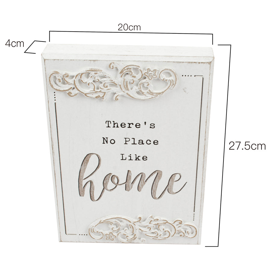 Wood-Carved 'No Place Like Home' Wall Decor 28cms