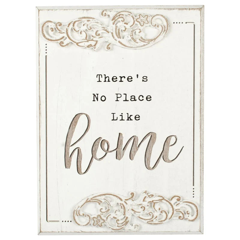 Wood-Carved 'No Place Like Home' Wall Decor 28cms