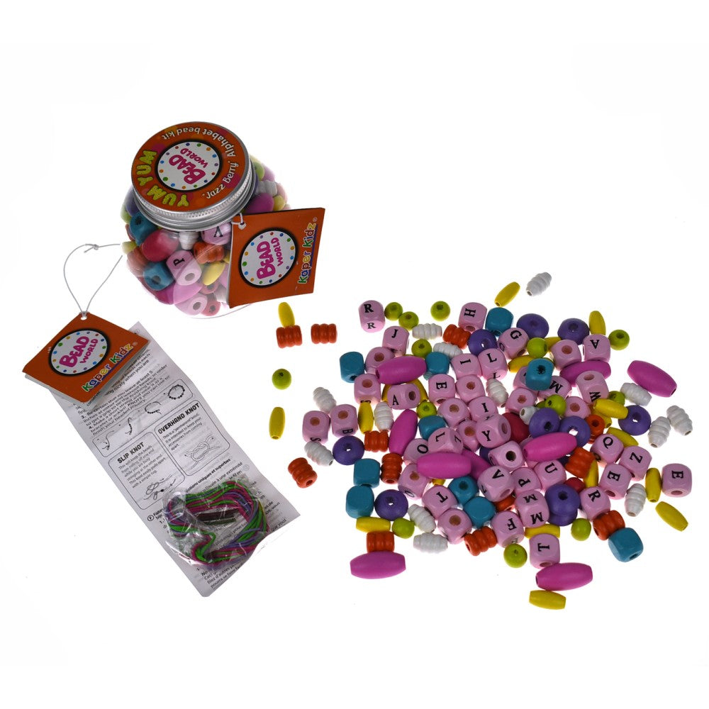 Wooden Alphabet Beads Craft Kit - Orange Jazz Berry