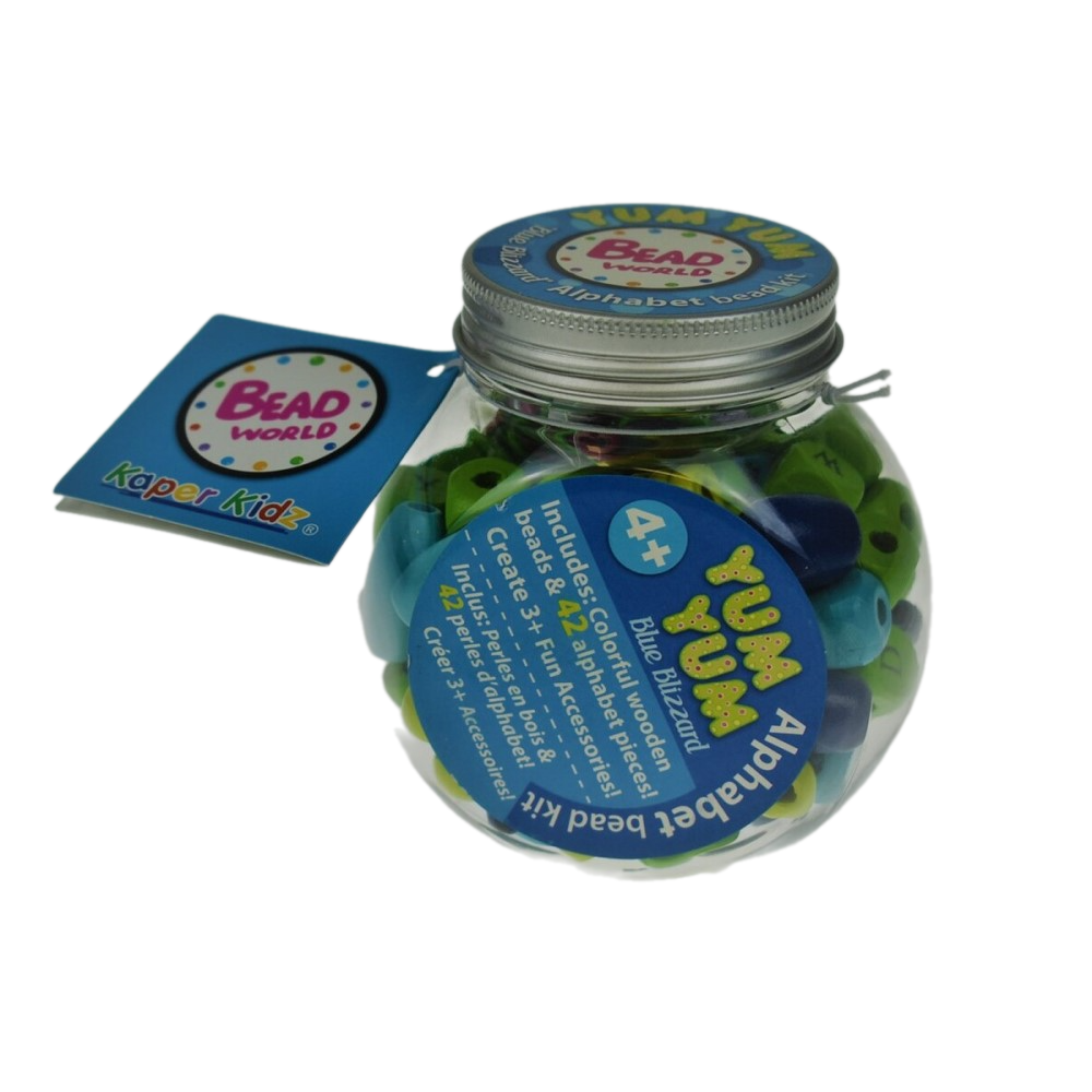 Wooden Alphabet Beads Craft Kit - Blue Blizzard