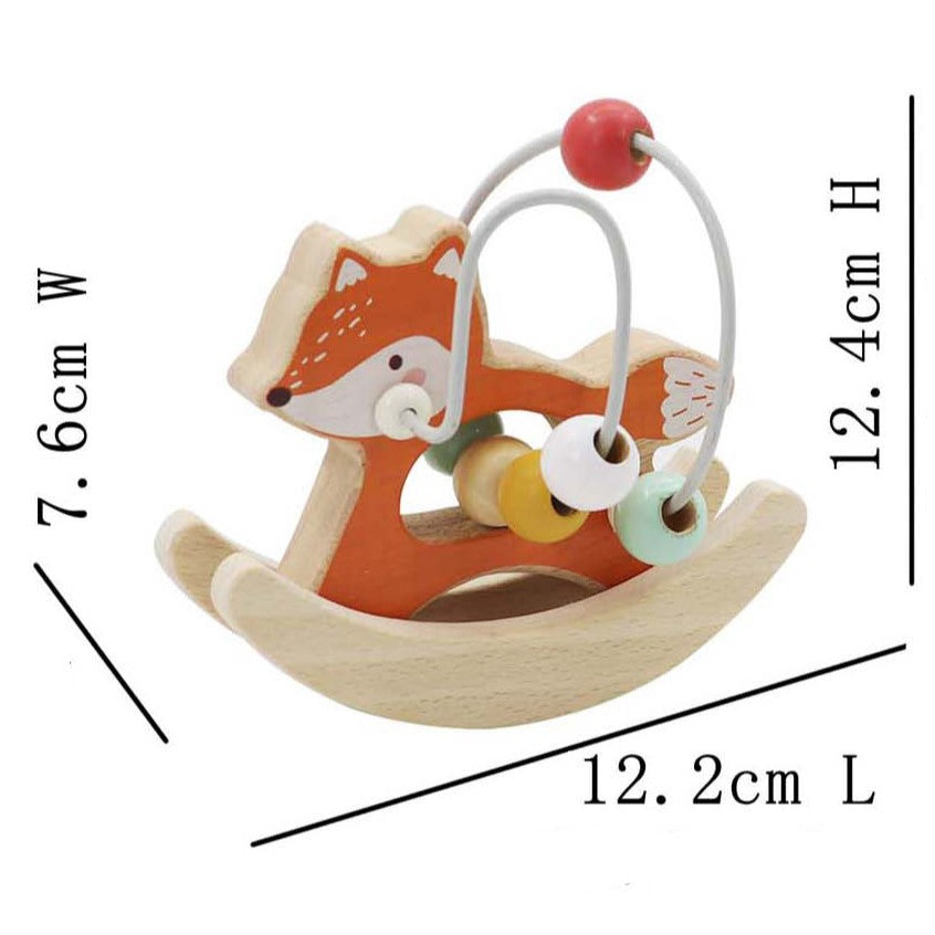 Wooden Bead Maze Rocking Fox Toy