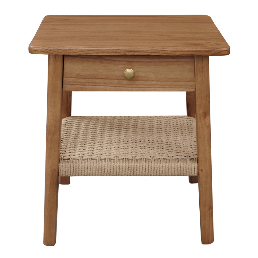 Wooden Bedside One Drawer Cabinet - Natural