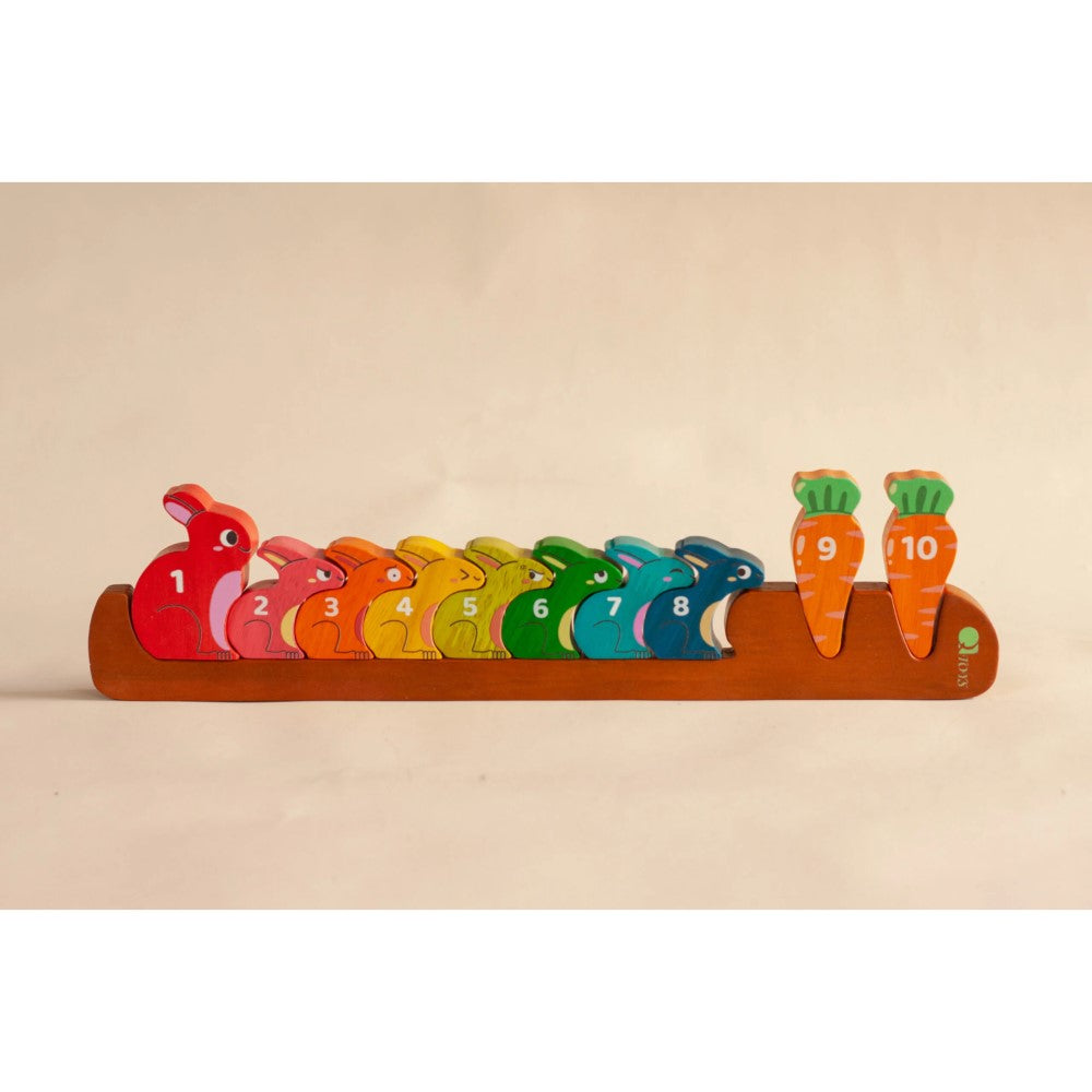 Wooden Bunny Steps Counting Rabbit
