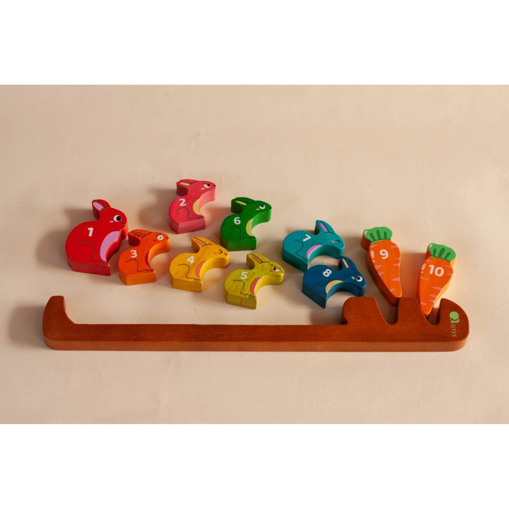 Wooden Bunny Steps Counting Rabbit