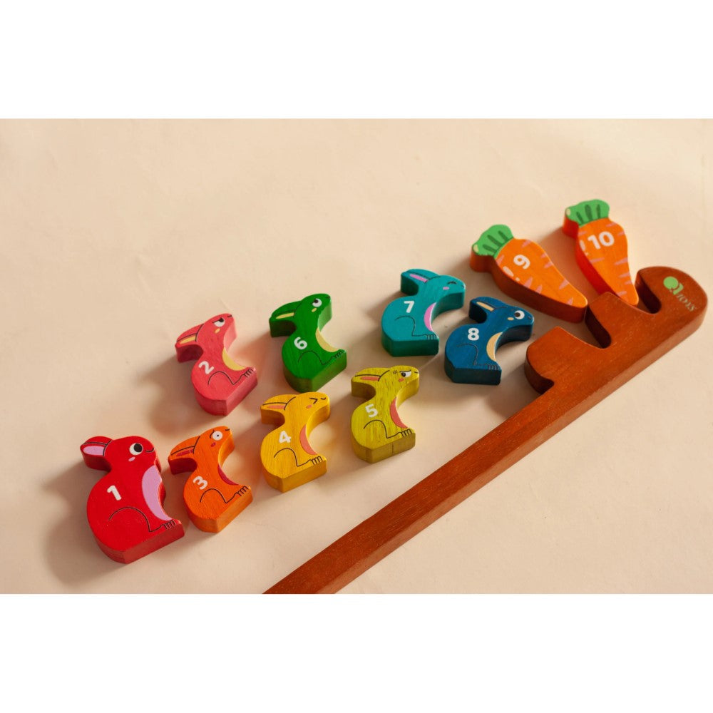 Wooden Bunny Steps Counting Rabbit