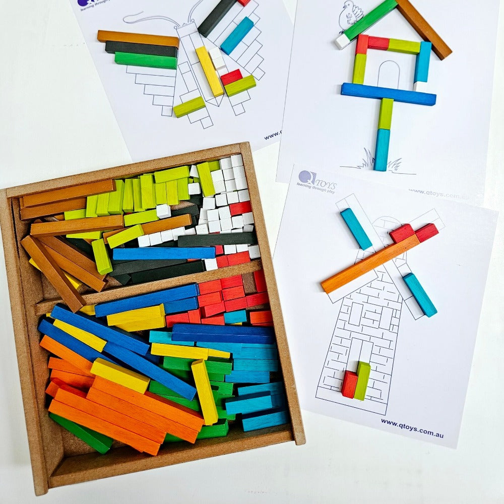 Wooden Colorful Cuisenaire Learning Rods