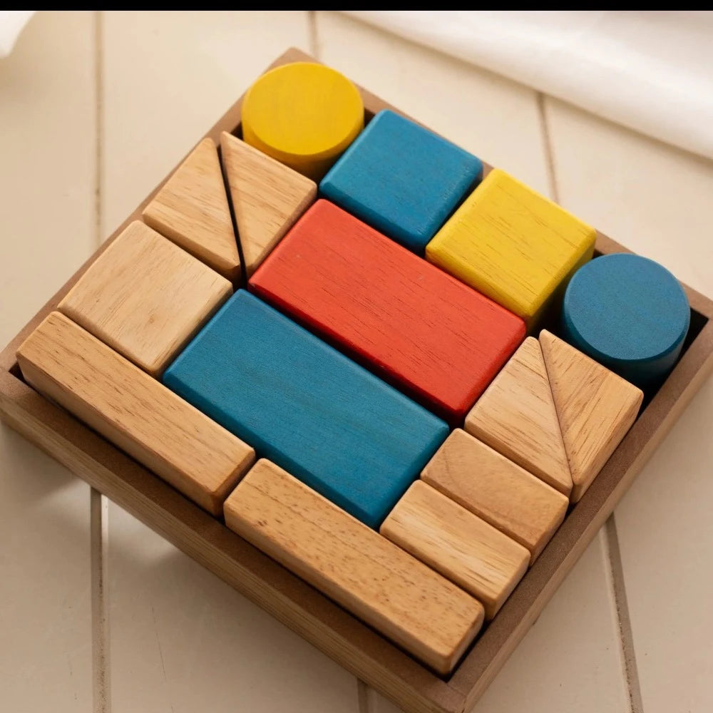 Wooden Colorful Sound Blocks - 15 Pcs