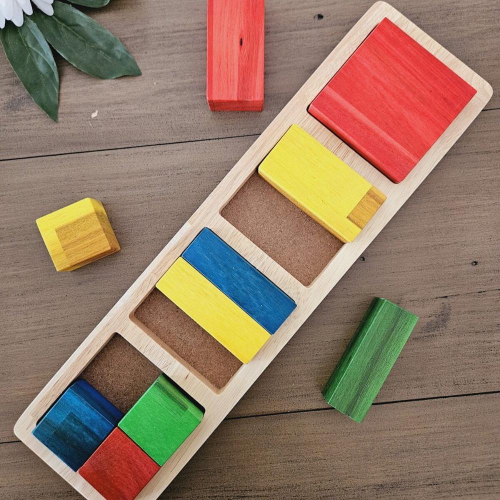 Wooden Colorful Square Fraction Puzzle