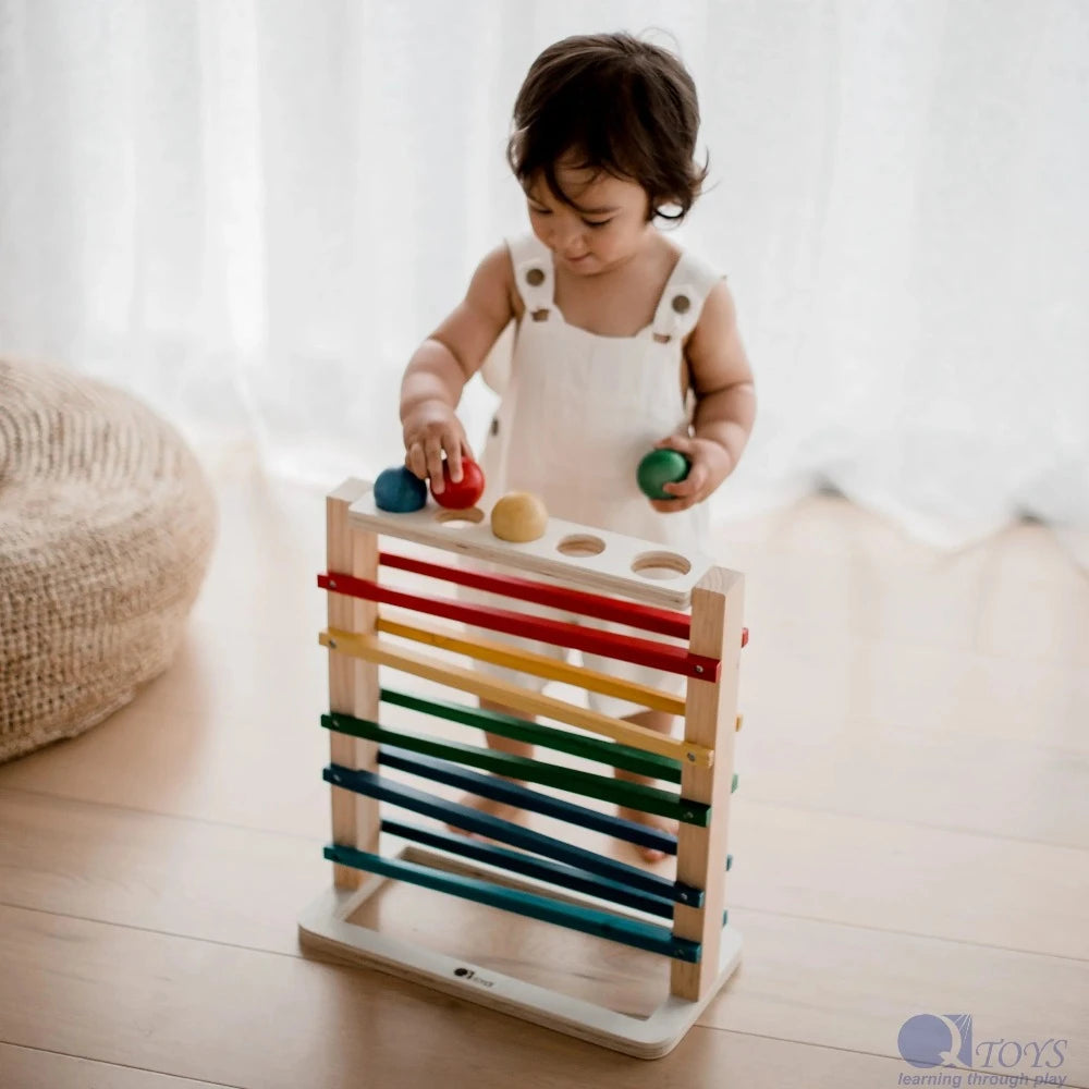 Wooden Colorful Track Ball Rack