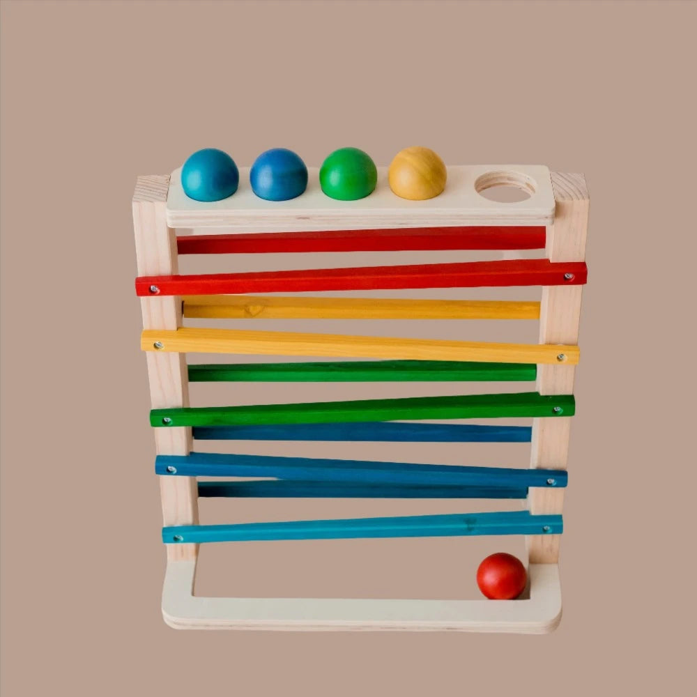 Wooden Colorful Track Ball Rack