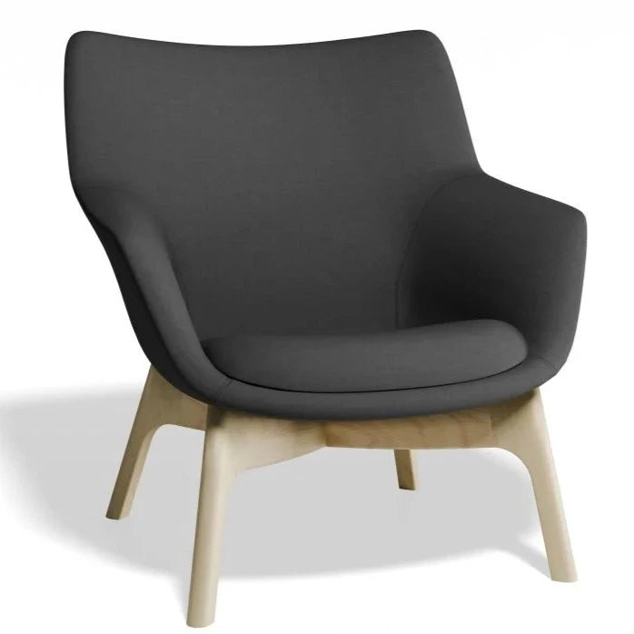 Wooden Comfort Single Seater Sofa - Grey