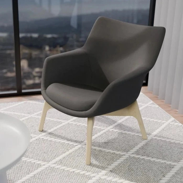 Wooden Comfort Single Seater Sofa - Grey