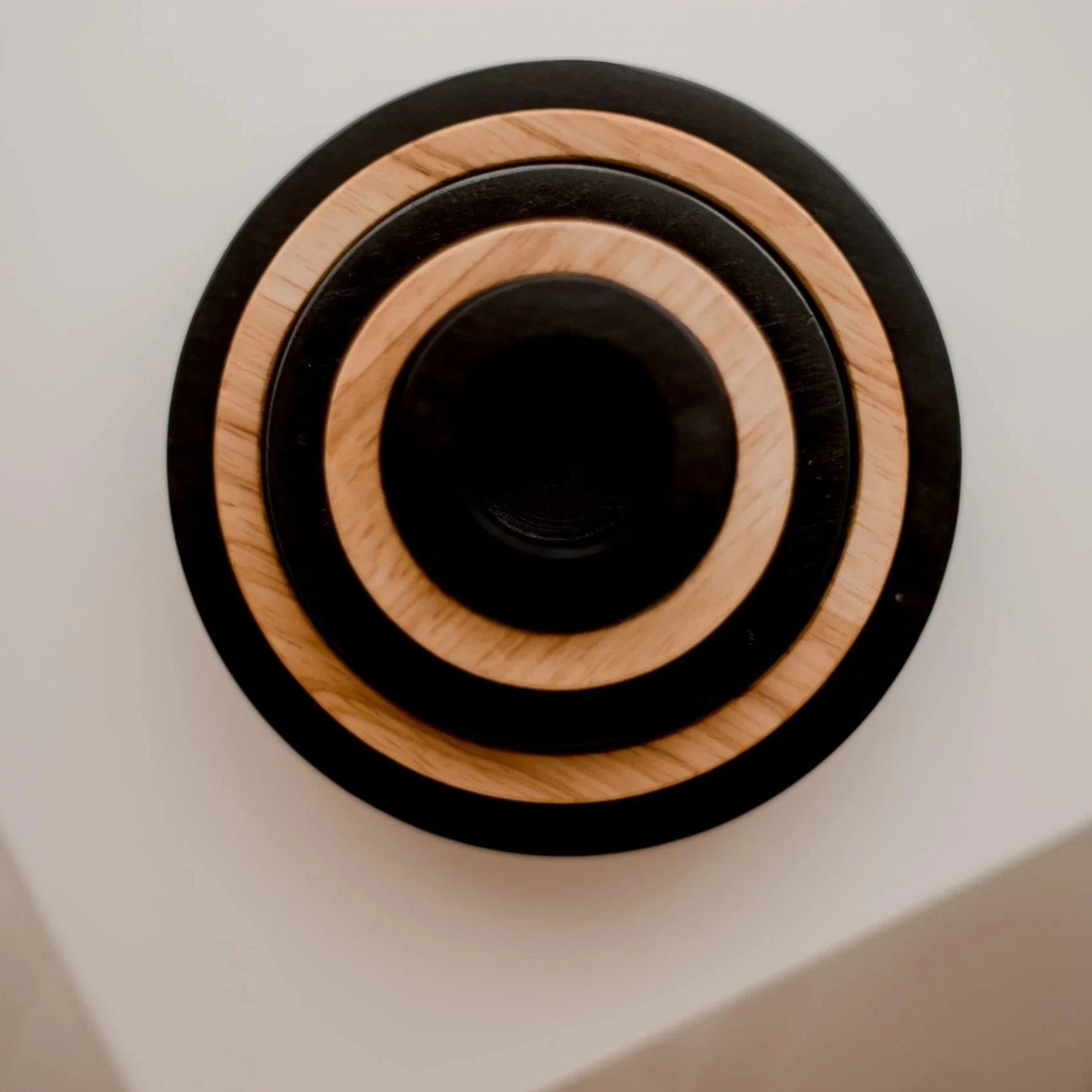 Wooden Contrast Color Stacking Bowls