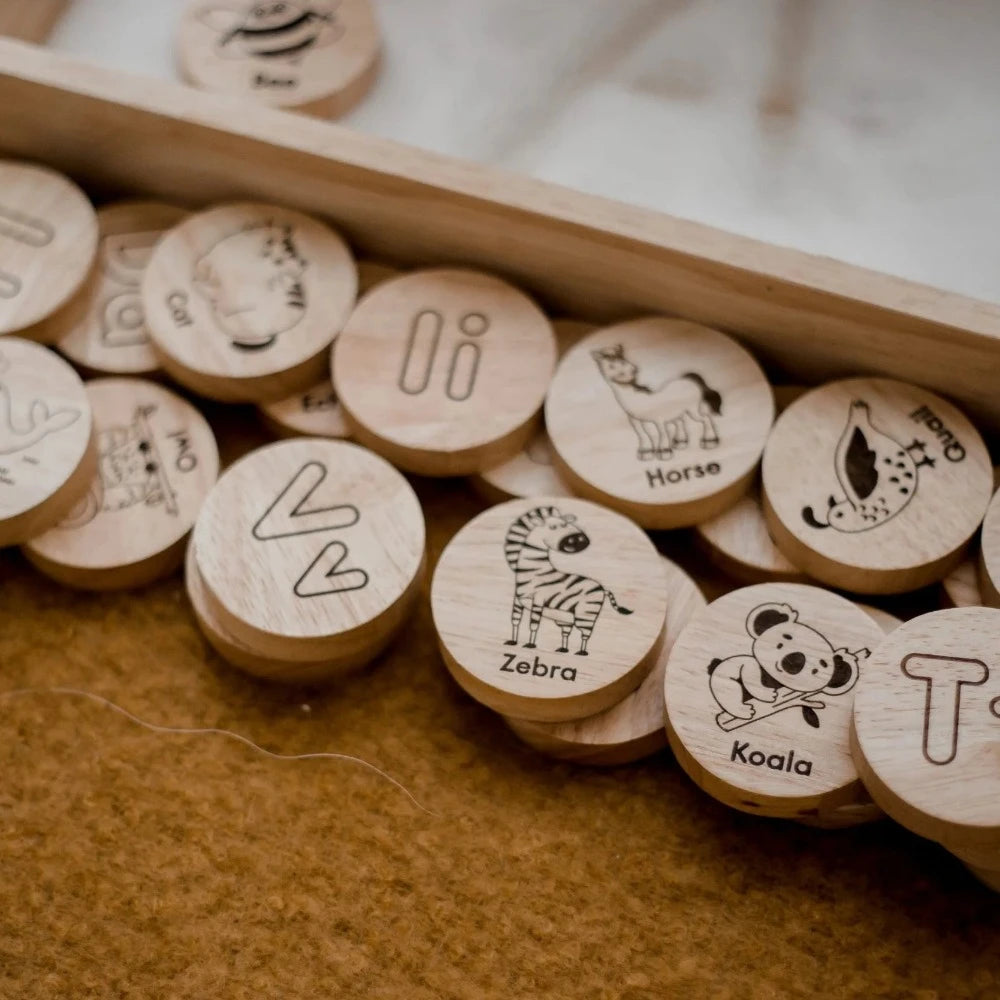 Wooden Educational Animal Alphabet Set - 26 Pieces