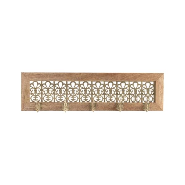 Wooden Handcrafted Fleur 5-Hook Wall Hanger