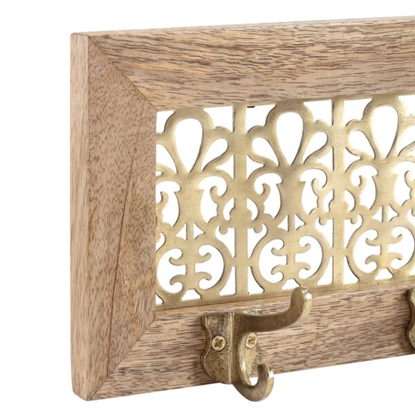 Wooden Handcrafted Fleur 5-Hook Wall Hanger