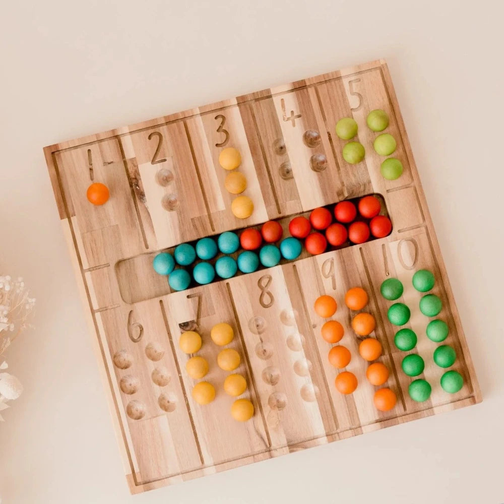 Wooden Multicolor Natural Counting Board